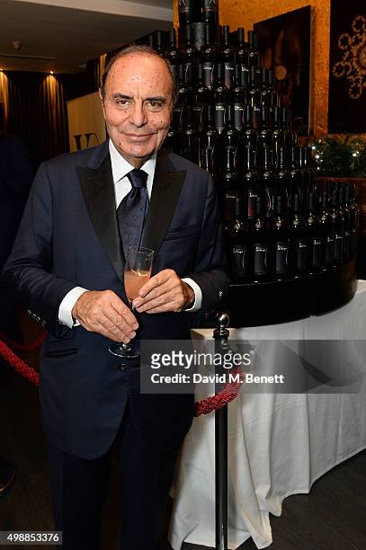Bruno Vespa attends the Vespa wine presentation hosted by Angelo Galasso and Dylan Jones at the Baglioni Hotel on November 26, 2015 in London,...