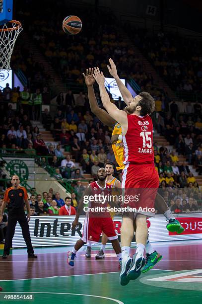 Miro Bilan, #15 of Cedevita Zagreb in action during the Turkish Airlines Euroleague Regular Season Round 7 game between Limoges CSP v Cedevita Zagreb...