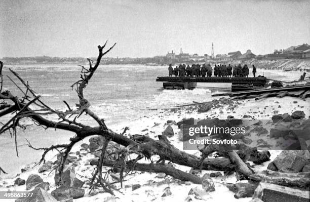 Stalingrad. November 1942. Volga River crossing. World War Two.