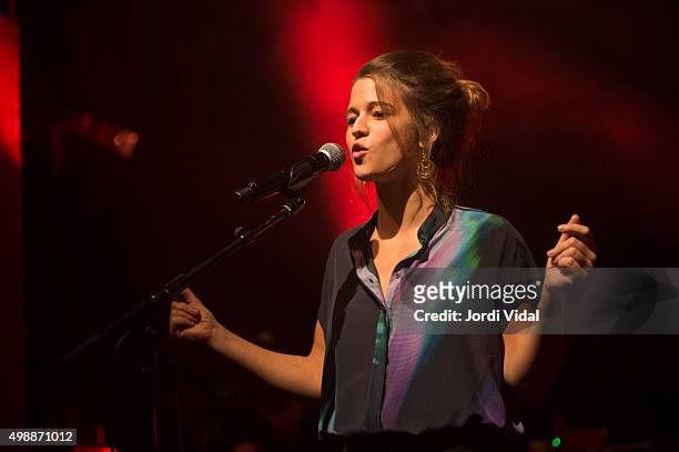 Selah Sue performs on stage during Festival Internacional de Jazz de Barcelona at Luz de Gas on November 26, 2015 in Barcelona, Spain.