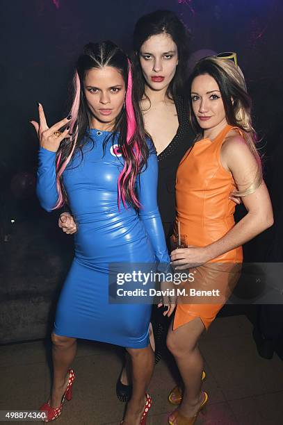 Bip Ling, Evangeline Ling and Louby McLoughlin attend the OK Grl party featuring a performance by Bip Ling and Liz Y2K at The Cuckoo Club on November...