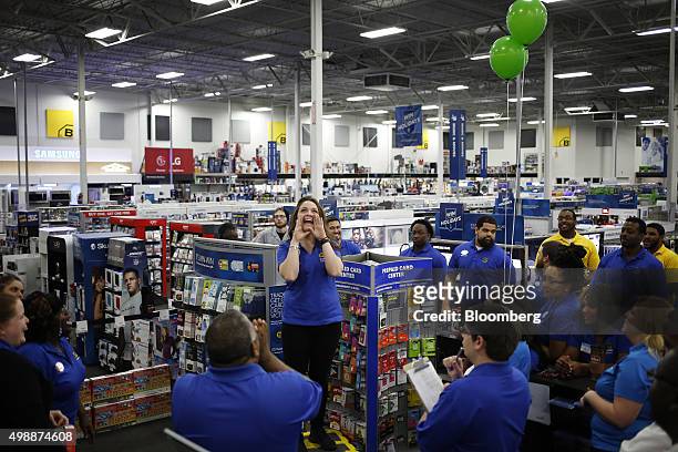 Employees prepare to open a Best Buy Co. Store ahead of Black Friday in Chesapeake, Virginia, U.S., on Thursday, Nov. 26, 2015. In 2011, several big...