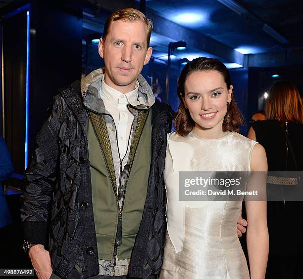 Christopher Raeburn and Daisy Ridley attend the Star Wars: Fashion Finds The Force presentation at the Old Selfridges Hotel, London. 10 London-based...