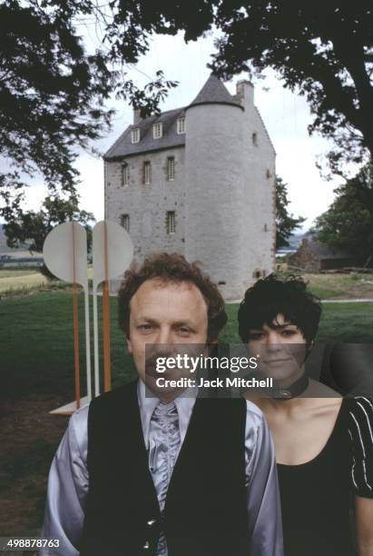 Portrait of British pop artist Gerald Laing at his home, a castle in the Scottish Highlands, Scotland, 1970.