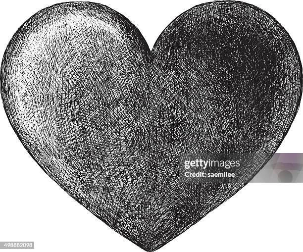 hand drawn herz-symbol - heart illustration stock-grafiken, -clipart, -cartoons und -symbole