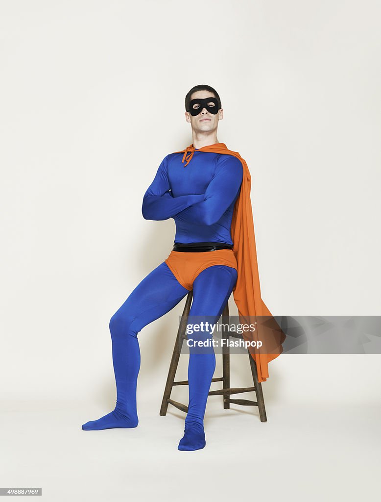 Man dressed as a superhero
