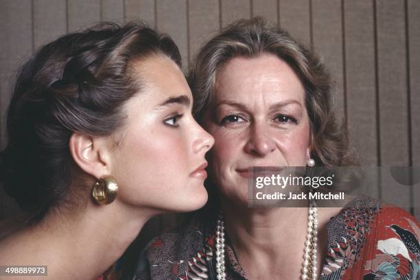 Portrait of American model and actress Brooke Shields and her mother and manager, Teri Shields, New York, New York, 1981.