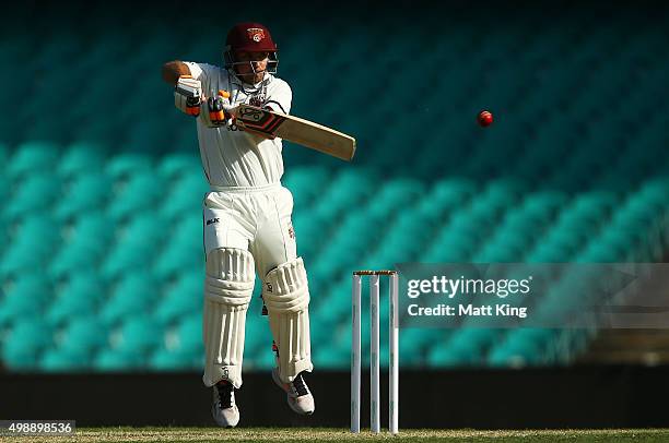 Chris Hartley of the Bulls bats during day one of the Sheffield Shield match between New South Wales and Queensland at Sydney Cricket Ground on...