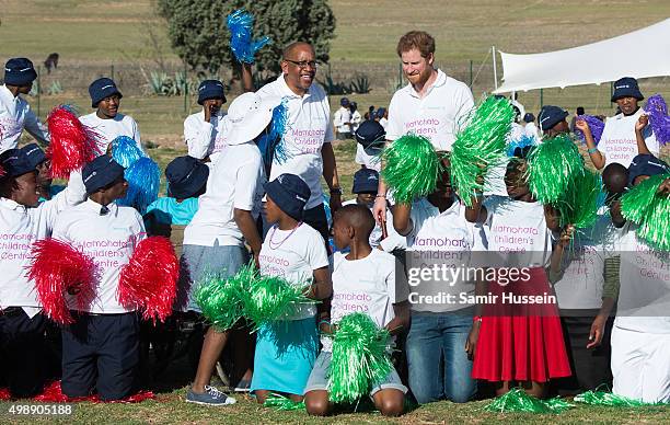 Prince Harry and Prince Seeiso of Lesotho attend the opening of Sentebale's Mamohato Children's Centre during an official visit to Africa on November...