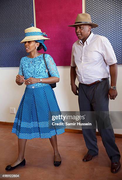 King Letsie III and Queen Letsie of Lesotho are seen during Prince Harry's official visit to Africa on November 26, 2015 in Maseru, Lesotho.