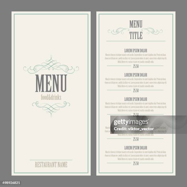 bildbanksillustrationer, clip art samt tecknat material och ikoner med restaurant menu design. vector illustration - meny