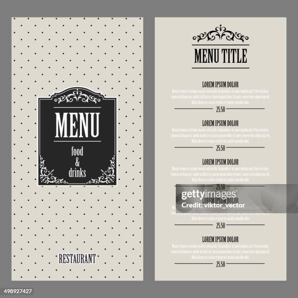 ilustraciones, imágenes clip art, dibujos animados e iconos de stock de diseño de menú de restaurante.  ilustración vectorial - menu