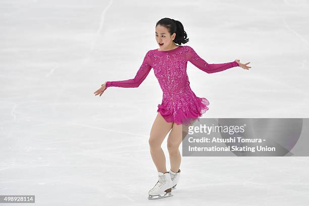 Mao Asada of Japan competes in the ladies's short program during the day one of the NHK Trophy ISU Grand Prix of Figure Skating 2015 at the Big Hat...
