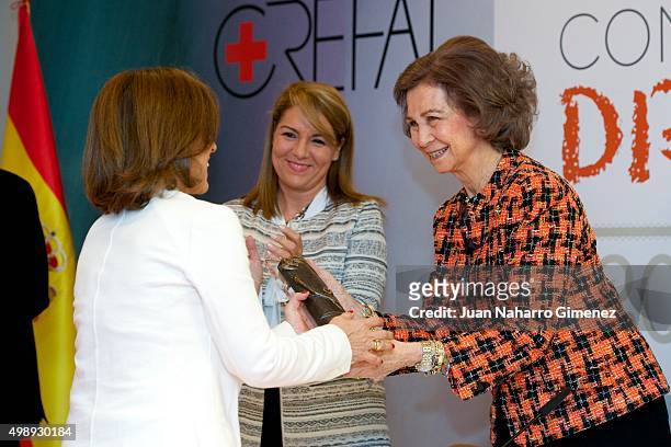 Ana Botella and Queen Sofia attend CREFAT Foundation Awards 2015 at Cruz Roja building on November 27, 2015 in Madrid, Spain.