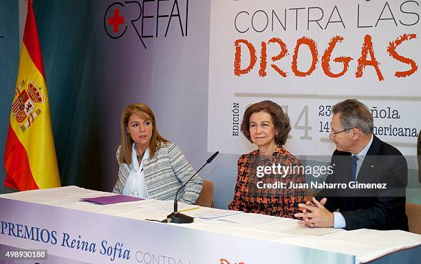 Queen Sofia attends CREFAT Foundation Awards 2015 at Cruz Roja building on November 27, 2015 in Madrid, Spain.