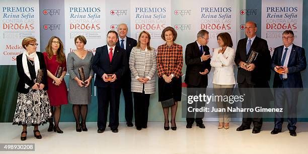 Queen Sofia attends CREFAT Foundation Awards 2015 at Cruz Roja building on November 27, 2015 in Madrid, Spain.