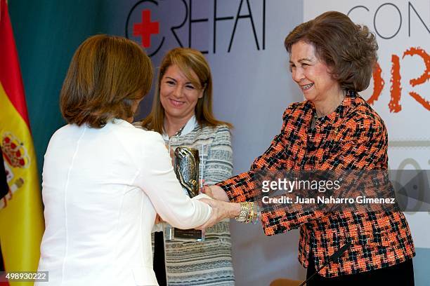 Ana Botella and Queen Sofia attend CREFAT Foundation Awards 2015 at Cruz Roja building on November 27, 2015 in Madrid, Spain.