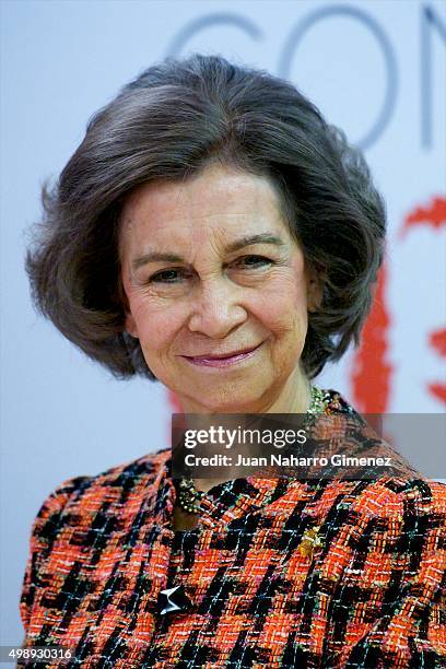 Queen Sofia attends CREFAT Foundation Awards 2015 at Cruz Roja building on November 27, 2015 in Madrid, Spain.