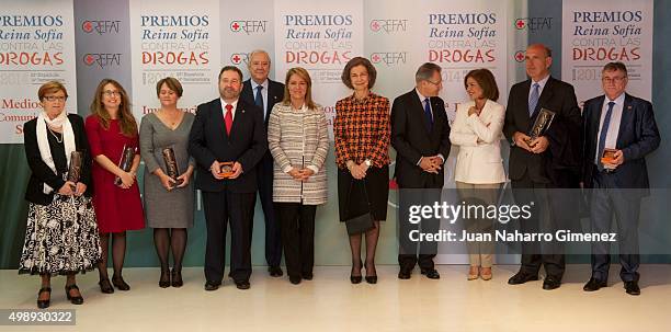 Queen Sofia attends CREFAT Foundation Awards 2015 at Cruz Roja building on November 27, 2015 in Madrid, Spain.