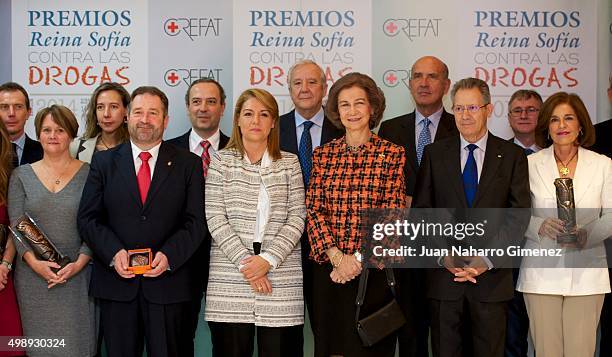 Queen Sofia attends CREFAT Foundation Awards 2015 at Cruz Roja building on November 27, 2015 in Madrid, Spain.