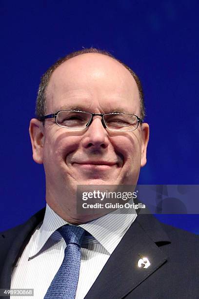 Prince Albert II of Monaco attends the 'Peace And Sport' : Closing Plenary In Monaco at Grimaldi Forum on November 27, 2015 in Monaco, Monaco.