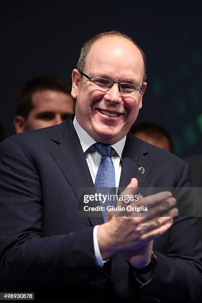 Prince Albert II of Monaco attends the 'Peace And Sport' : Closing Plenary In Monaco at Grimaldi Forum on November 27, 2015 in Monaco, Monaco.