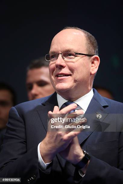 Prince Albert II of Monaco attends the 'Peace And Sport' : Closing Plenary In Monaco at Grimaldi Forum on November 27, 2015 in Monaco, Monaco.