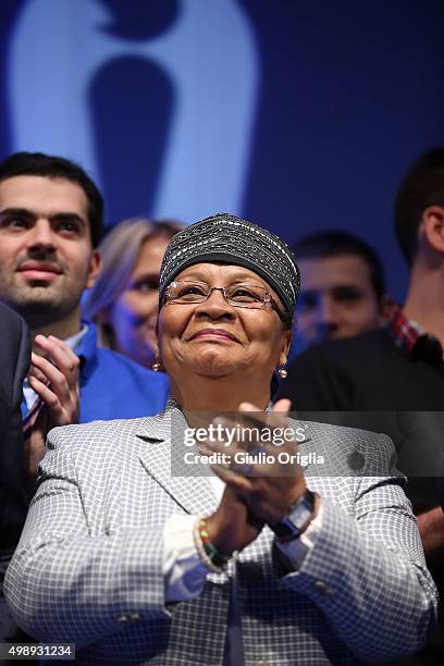 First Lady of Mali Aminata Maiga Keita attends the 'Peace And Sport' : Closing Plenary In Monaco at Grimaldi Forum on November 27, 2015 in Monaco,...