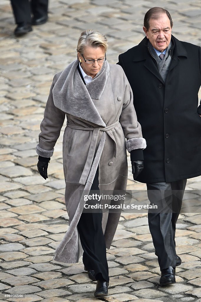 National Tribute to The Victims of The Paris Terrorist Attacks At Les Invalides In Paris