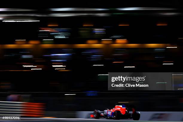 Will Stevens of Great Britain and Manor Marussia drives during practice for the Abu Dhabi Formula One Grand Prix at Yas Marina Circuit on November...