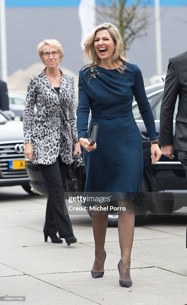 Queen Maxima Of The Netherlands Attends "Kracht On Tour" Financial Support Workshops For Women In The Hague