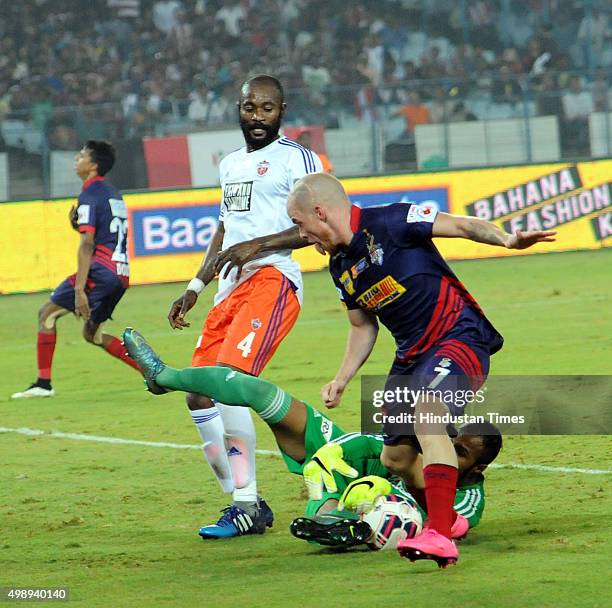 Atletico De Kolkata striker Iain Edward Hume in action during the ISL match against FC Pune City at Salt Lake Stadium on November 27,2015 Kolkata,...