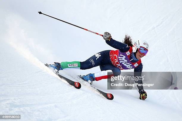 Federica Brignone of Italy competes in the first run of the giant slalom during the Audi FIS Women's Alpine Ski World Cup at the Nature Valley Aspen...