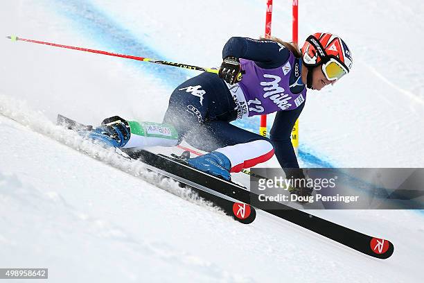 Manuela Moelgg of Italy competes in the first run of the giant slalom during the Audi FIS Women's Alpine Ski World Cup at the Nature Valley Aspen...
