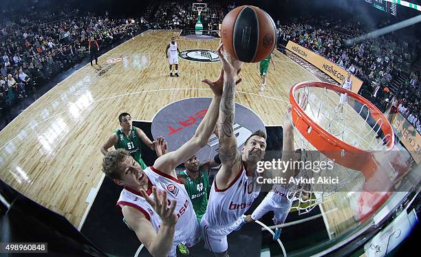 Daniel Theis, #10 of Brose Baskets Bamberg in action during the Turkish Airlines Euroleague Regular Season Round 7 game between Darussafaka Dogus...