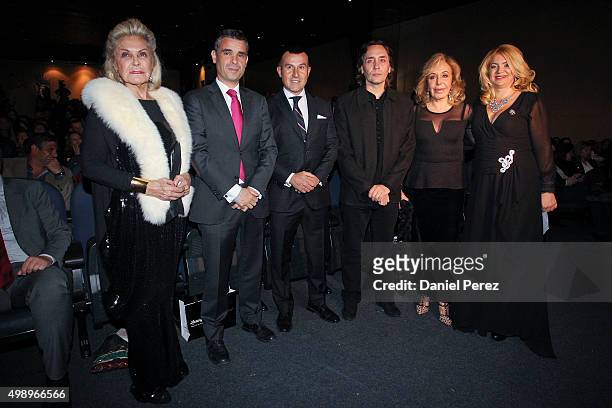 Beatriz de Orleans, Jose Bernal, Richy Castellanos, Vicente Amigo, Linda Echeverria and Maria Cansino attend the Luxury Advertising Awards 2015 on...