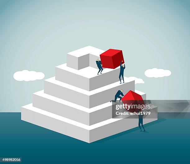 cooperation - pyramid stock illustrations