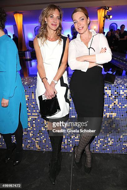 Sophie von Kessel and Aglaia Szyszkowitz during the ARD advent dinner hosted by the program director of the tv station Erstes Deutsches Fernsehen at...