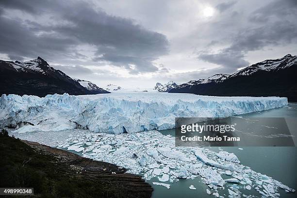 Glacial melting ice floats in Los Glaciares National Park, part of the Southern Patagonian Ice Field, the third largest ice field in the world, on...