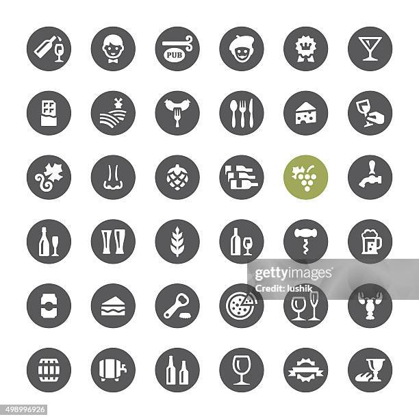 stockillustraties, clipart, cartoons en iconen met cafe, winery and beer related vector icons - biertap