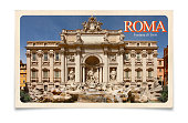 Vintage postcard: Rome, Italy, Trevi Fountain