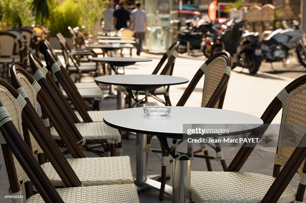 Typical café terrace, France