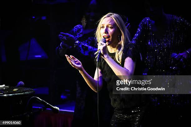 Mabel Ray performs with Jools Holland at the Royal Albert Hall on November 27, 2015 in London, England.
