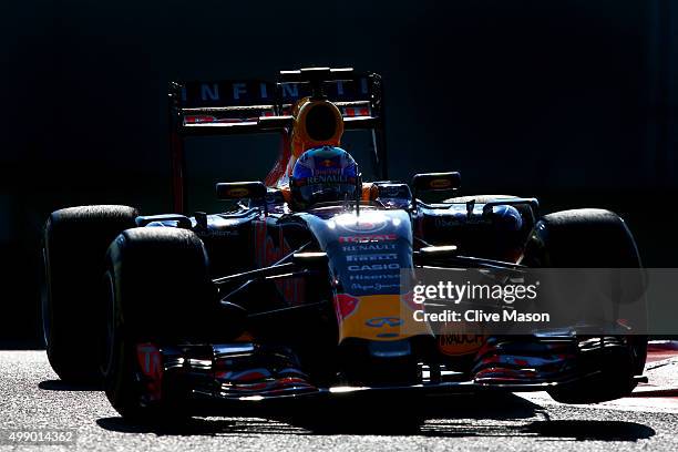 Daniel Ricciardo of Australia and Infiniti Red Bull Racing drives rduring final practice for the Abu Dhabi Formula One Grand Prix at Yas Marina...