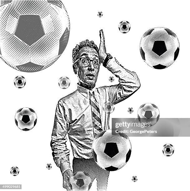 soccer fan - one mature man only stock illustrations