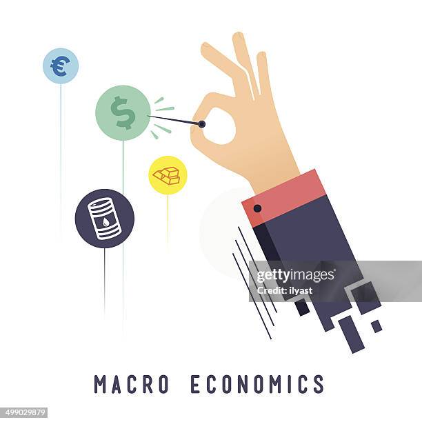 macro economics - flat tire stock illustrations