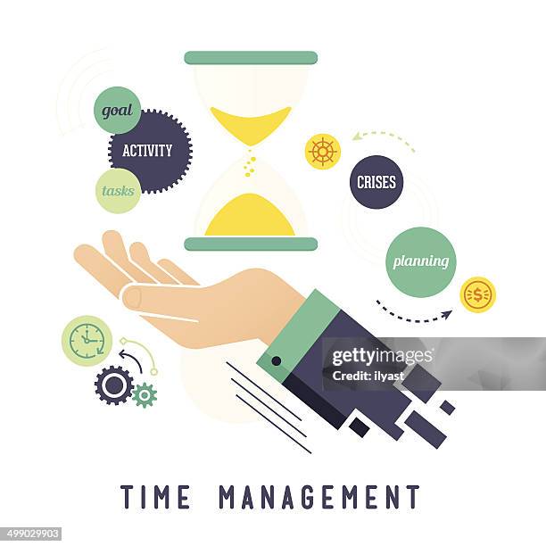 time management - abstract sand timer stock illustrations