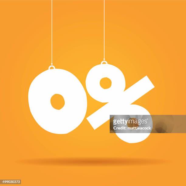 percentage hanging label - zero stock illustrations