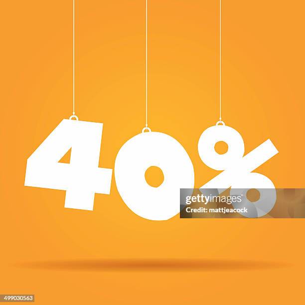 prozentsatz hängen label - zahl 40 stock-grafiken, -clipart, -cartoons und -symbole