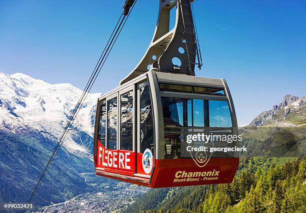 flegere cable car at chamonix - chamonix stock pictures, royalty-free photos & images